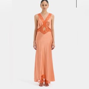 SIR lace dress in peach